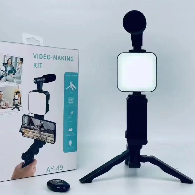 Tripod Handy VLogging Kit with Mic Light and Wireless Remote