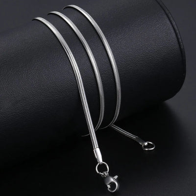 Stainless Steel 3mm Silver Flat Snake Neck Chain