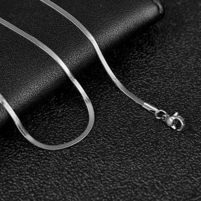 Stainless Steel 3mm Silver Flat Snake Neck Chain