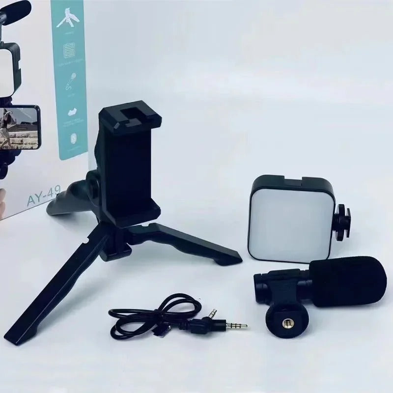 Tripod Handy VLogging Kit with Mic Light and Wireless Remote