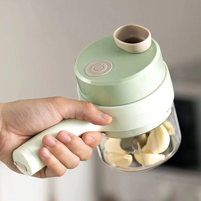 4-in-1 Electric Handheld Vegetable Cutter Multifunctional Food Chopper