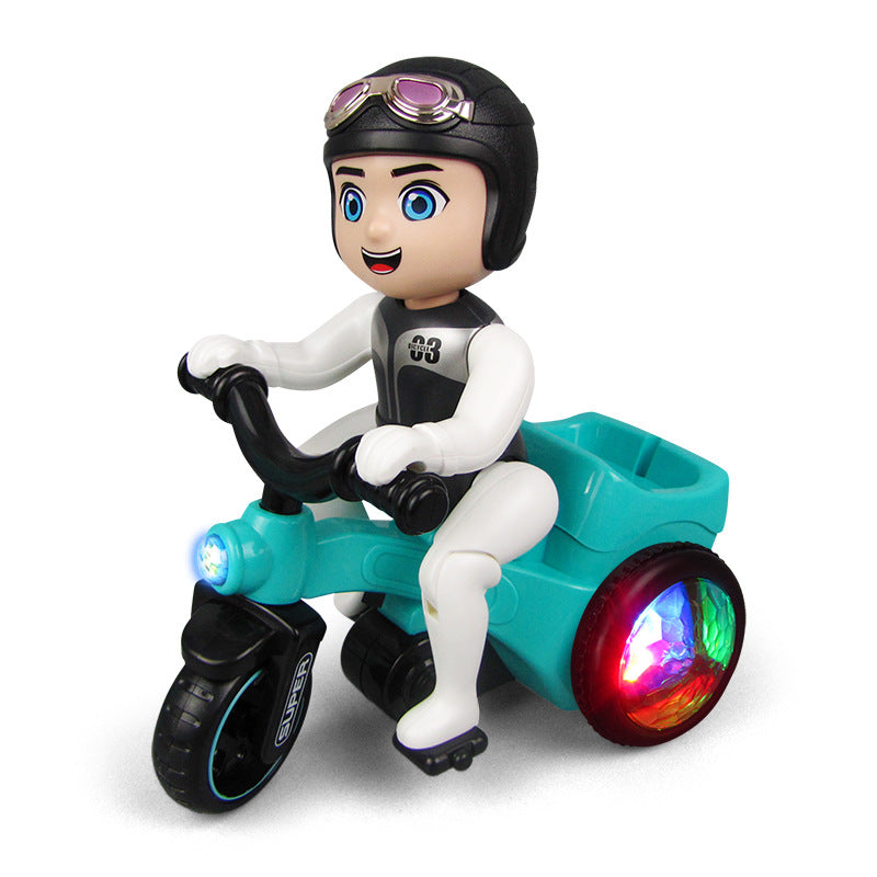 Fun Stunt Tricycle Model Toy Car, 360˚ Degree Rotating Toy Car With LED Light