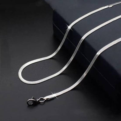 Stainless Steel 3mm Silver Flat Snake Neck Chain