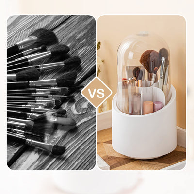 360° Rotating Makeup Brush Holder & Organizer