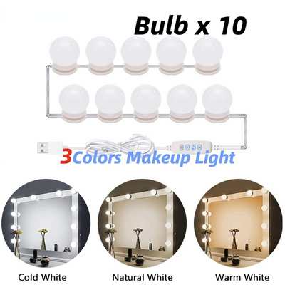 LED Light Makeup Mirror Bulbs Vanity Lights (10 Bulbs)