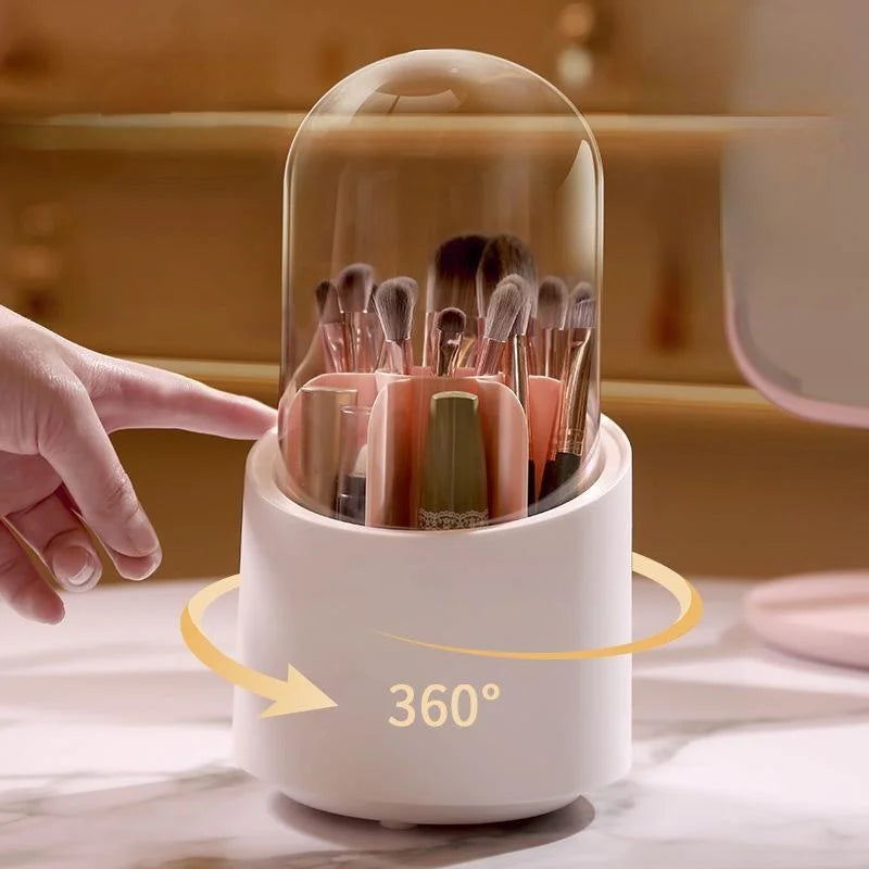 360° Rotating Makeup Brush Holder & Organizer