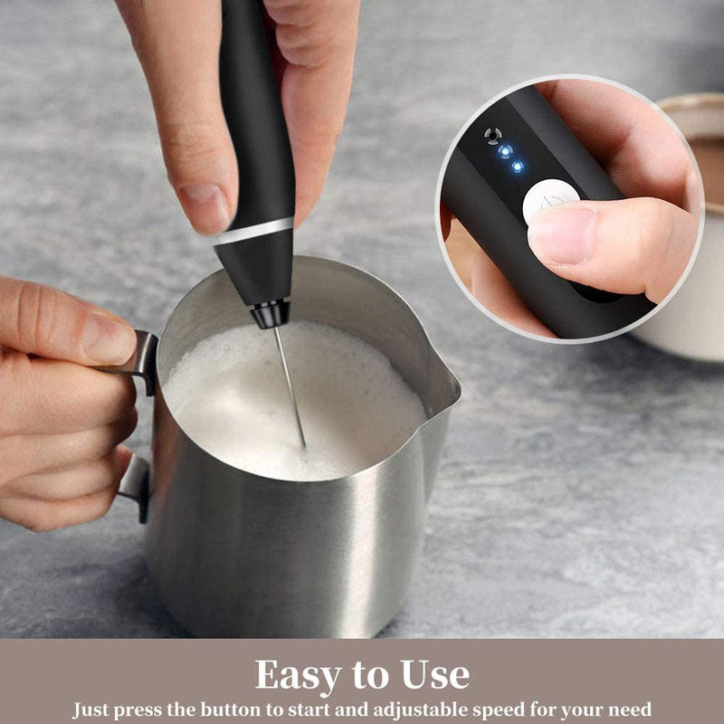 Rechargeable Coffee Beater Egg Beater Milk Shaker Handheld 3-Speed Adjustable Blender