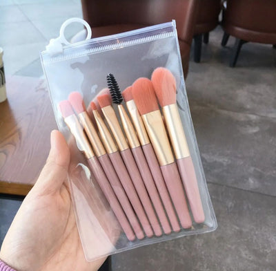 8 Pcs Makeup Brush Set  Pouch Packing