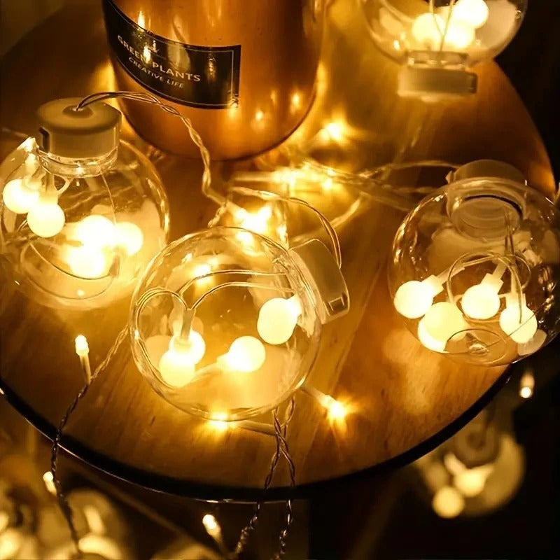 Led Wishing Ball Curtain String Light Battery Outdoor