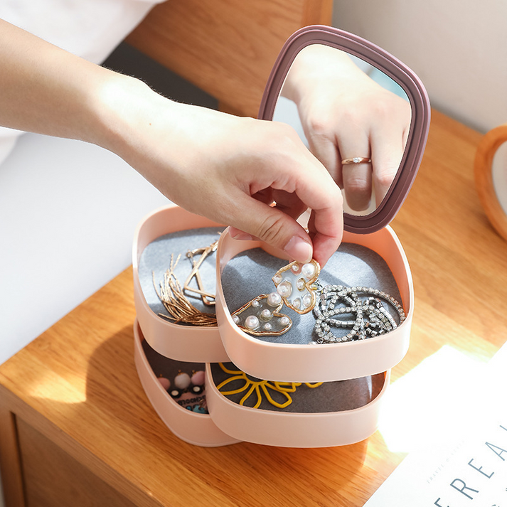 360° Rotating Jewelry Multi-layer Square Storage Organizer